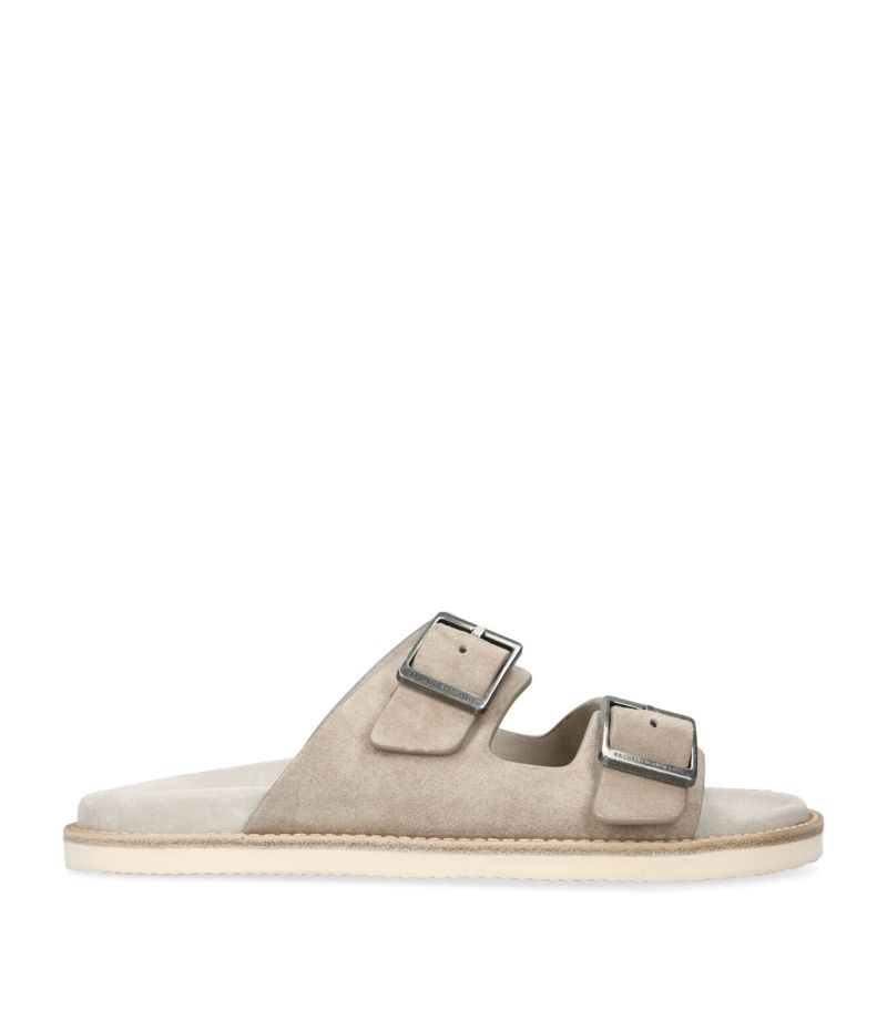 Suede Double-Strap Sandals
