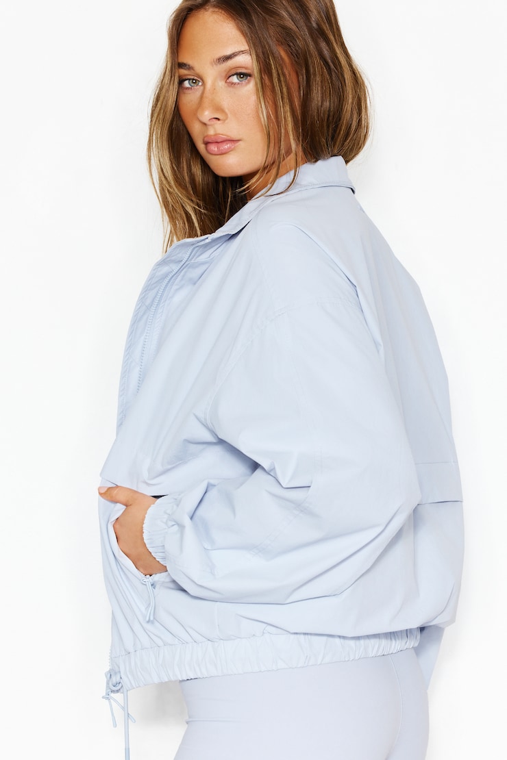 Long Windbreaker - Blue - Women Clothing