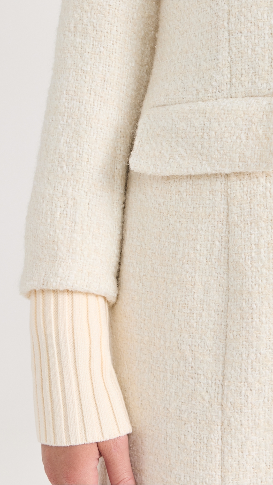 The City Coat White Boucle