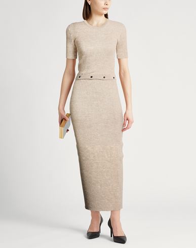 Woman Maxi dress Beige Size S Linen, Polyester