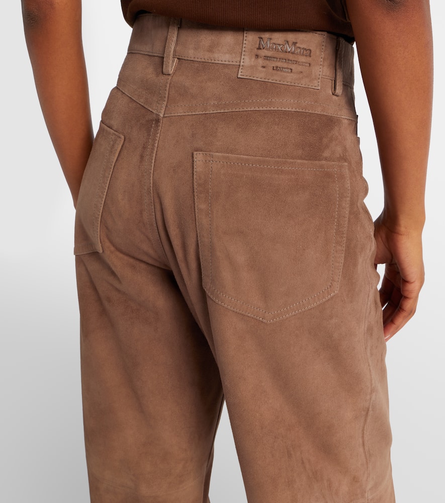 Fulmine suede wide-leg pants