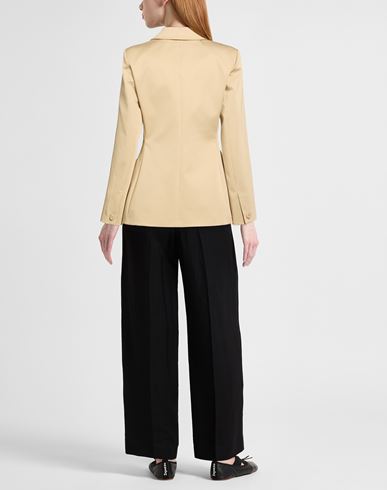 Woman Blazer Sand Size 2 Cotton, Elastane