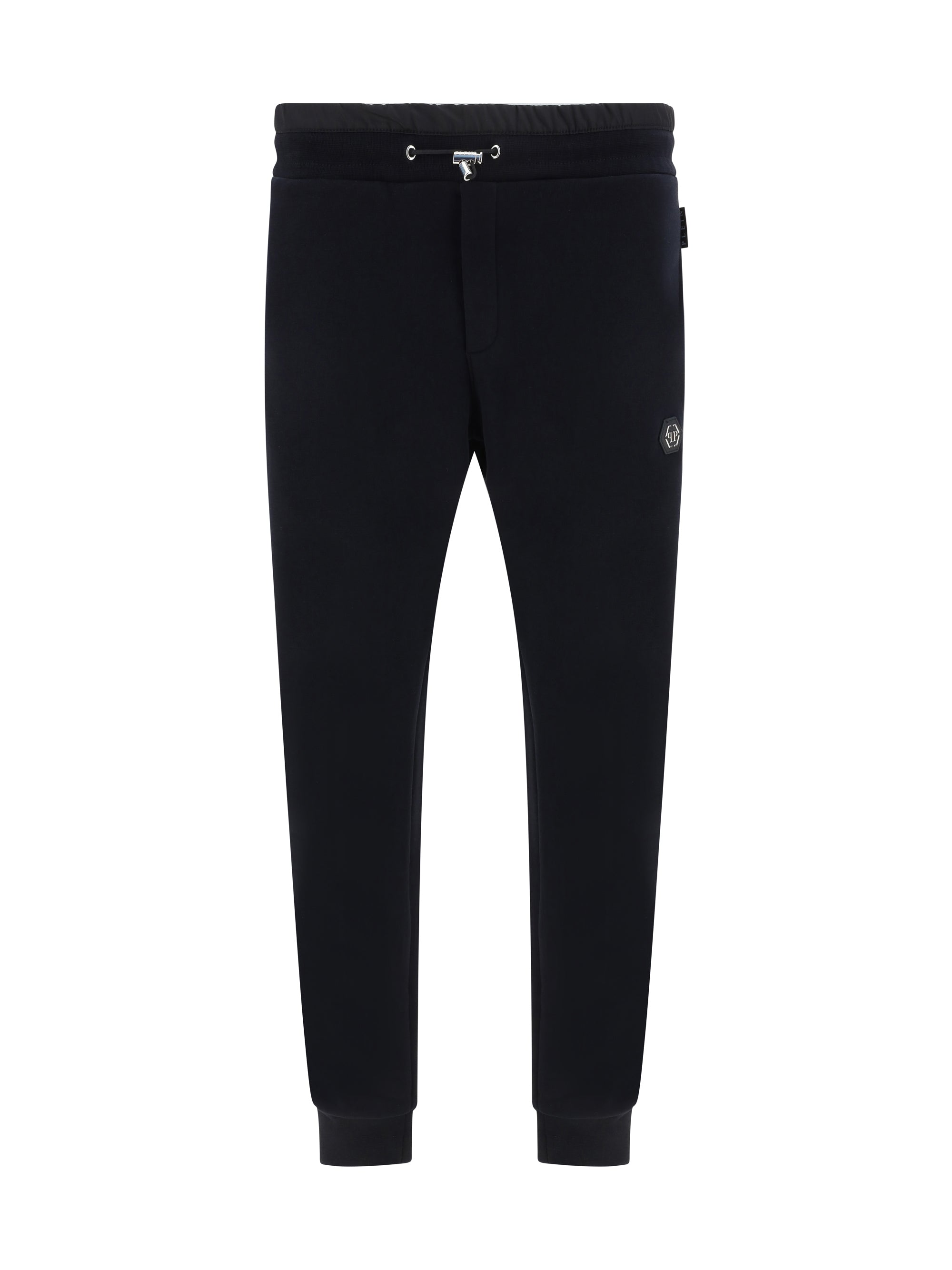 Hexagon Cotton Joggers — Black