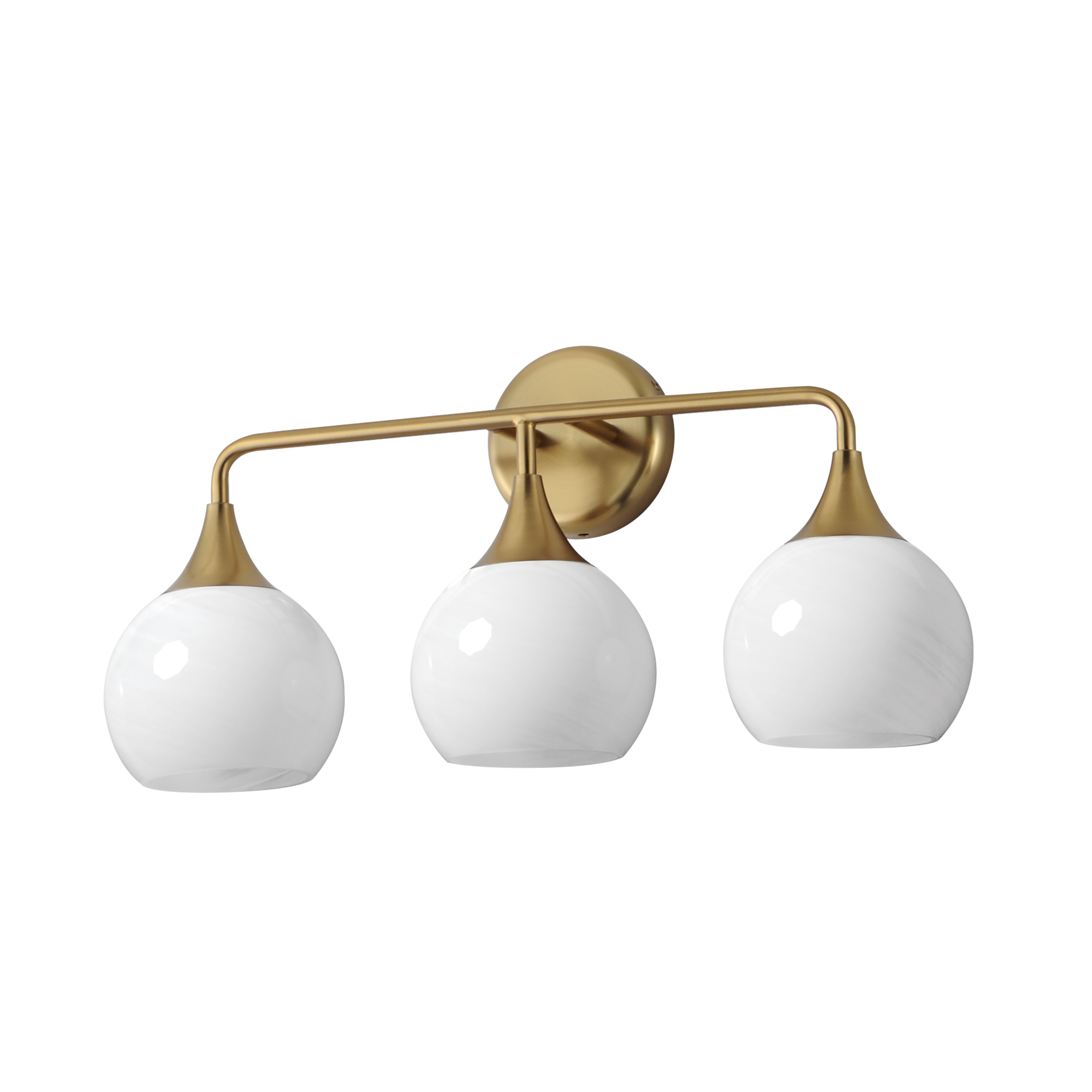 Natural Aged Brass Bathroom Vanity Light from the Neve Collection