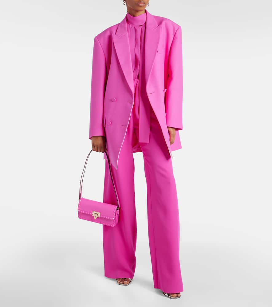 High-rise silk palazzo pants