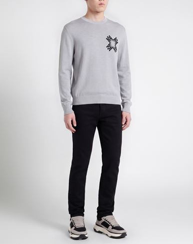 Man Sweater Light grey Size XXXL Wool, Viscose