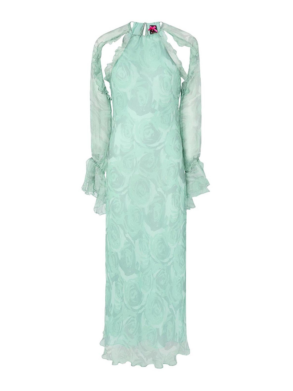 Ruffled Floral Silk Dress