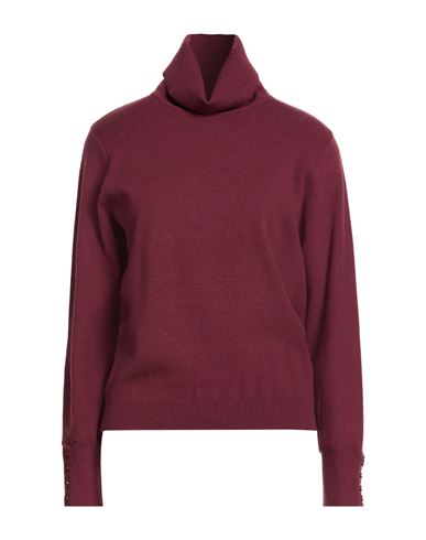 Woman Turtleneck Burgundy Size 10 Polyester, Acrylic, Viscose, Nylon
