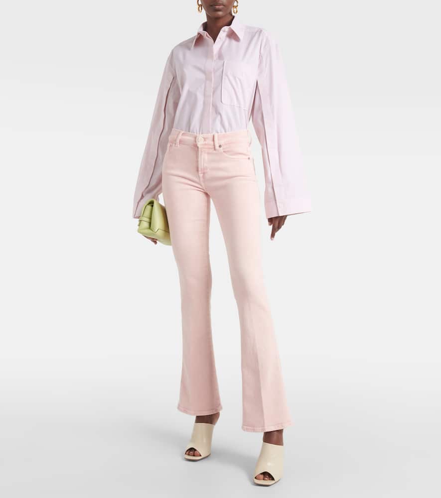 Cropped cotton-blend shirt