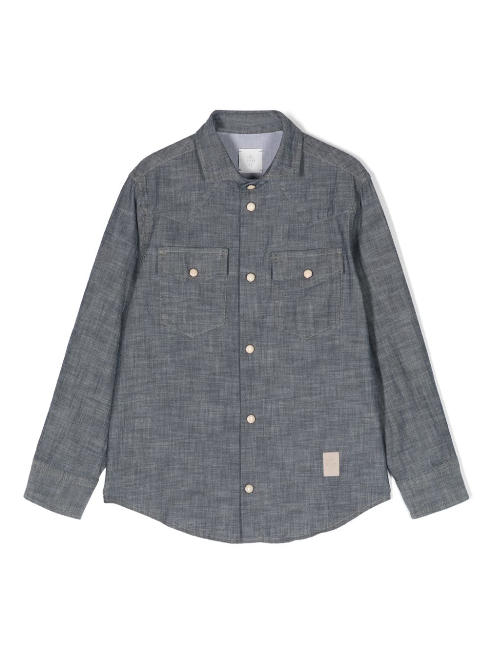 Chambray panelled shirt - Blue
