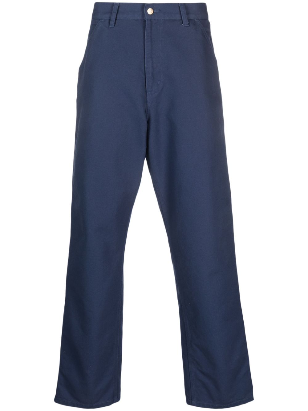 Straight-leg cotton trousers - Blue