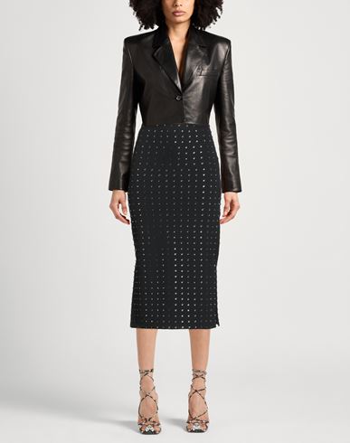 Woman Midi skirt Black Size L Polyamide, Elastane