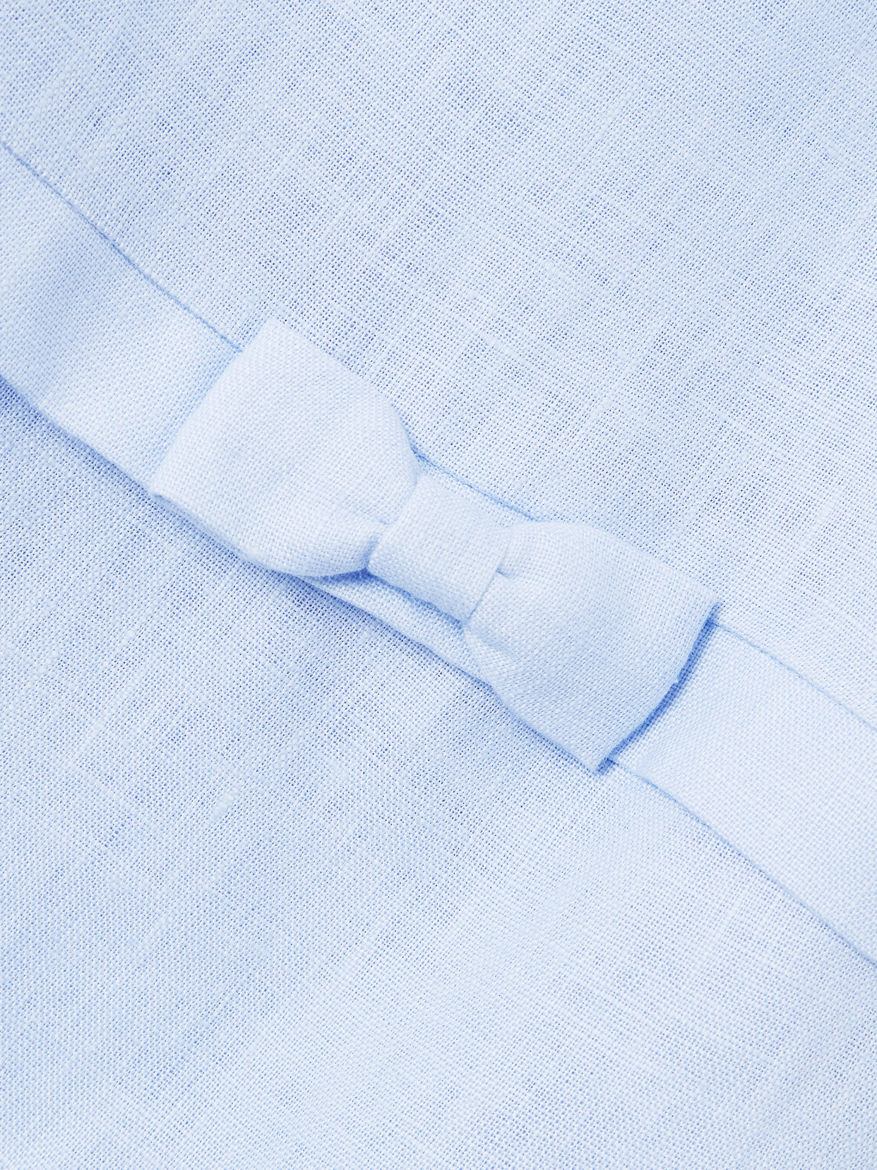Harper Bow-detailed Linen Mini Dress - Blue