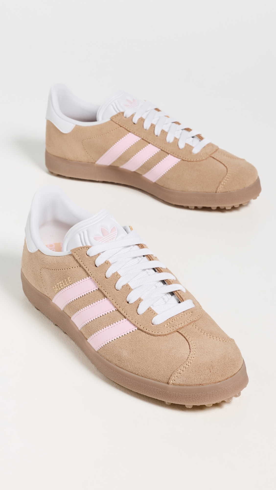 Gazelle Spikeless Golf Shoes Ice Tangerine/Clear Pink/White