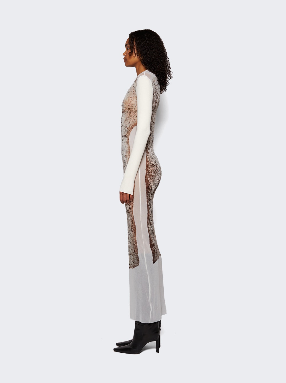 Madonna-knit mesh dress - White