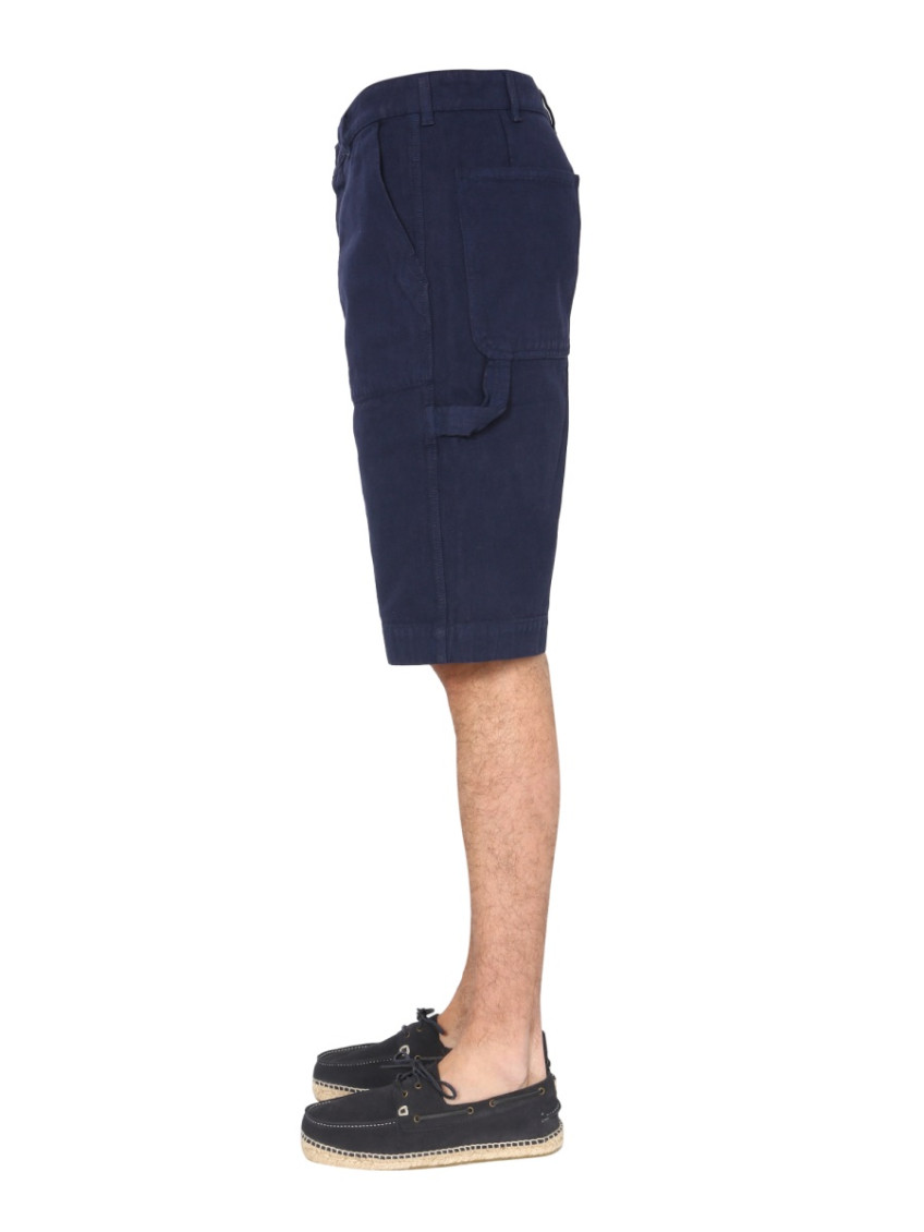 Navy Blue Solid Shorts