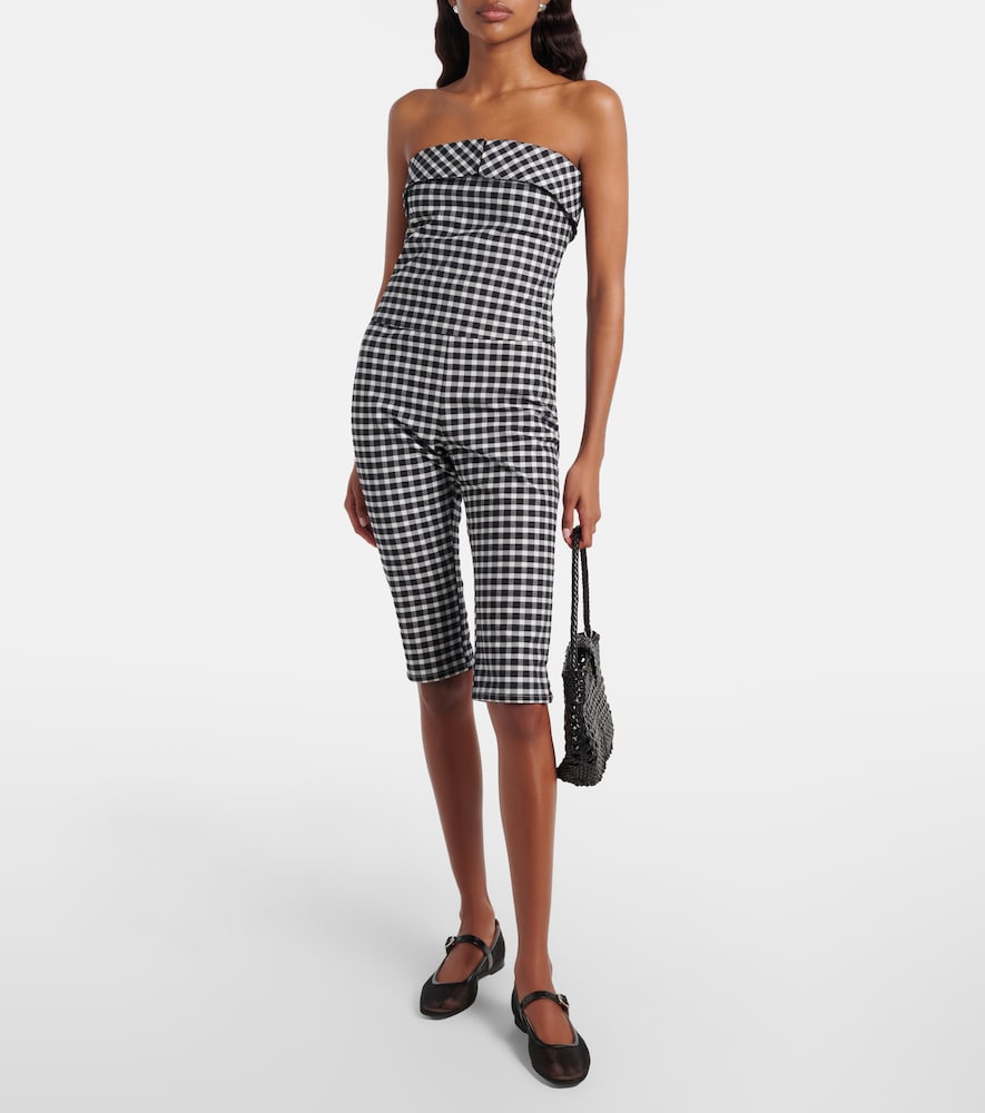 Chiara gingham cotton-blend capri pants