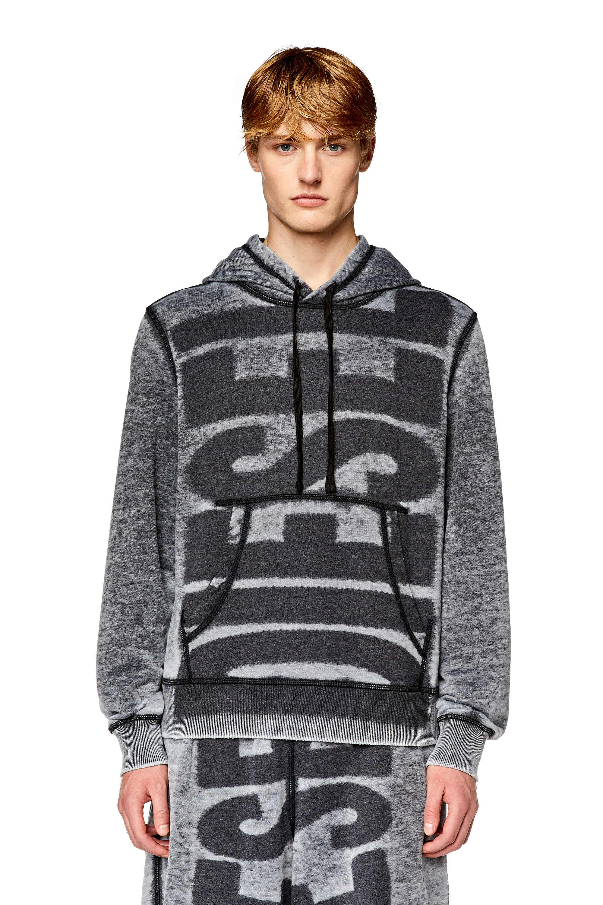 Hoodie With Burn-out Logo