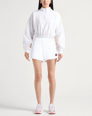 Woman Shorts & Bermuda Shorts White Size L Polyester, Elastane