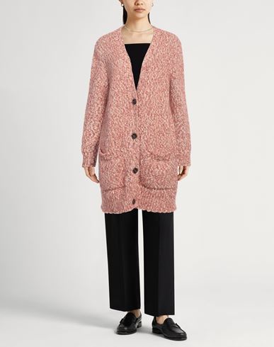 Daniele Fiesoli Woman Cardigan Brick Size S Wool, Nylon, Baby alpaca wool