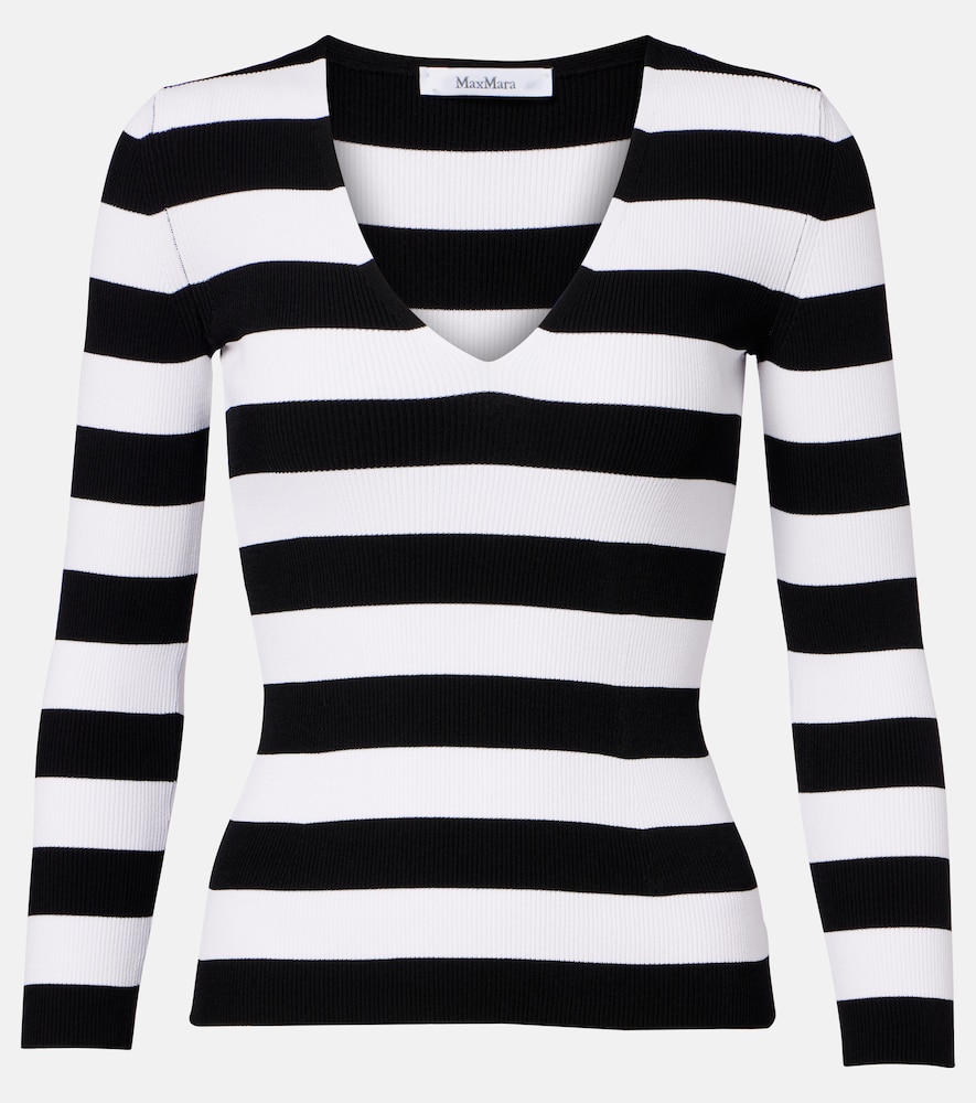 Vello ribbed-knit striped sweater