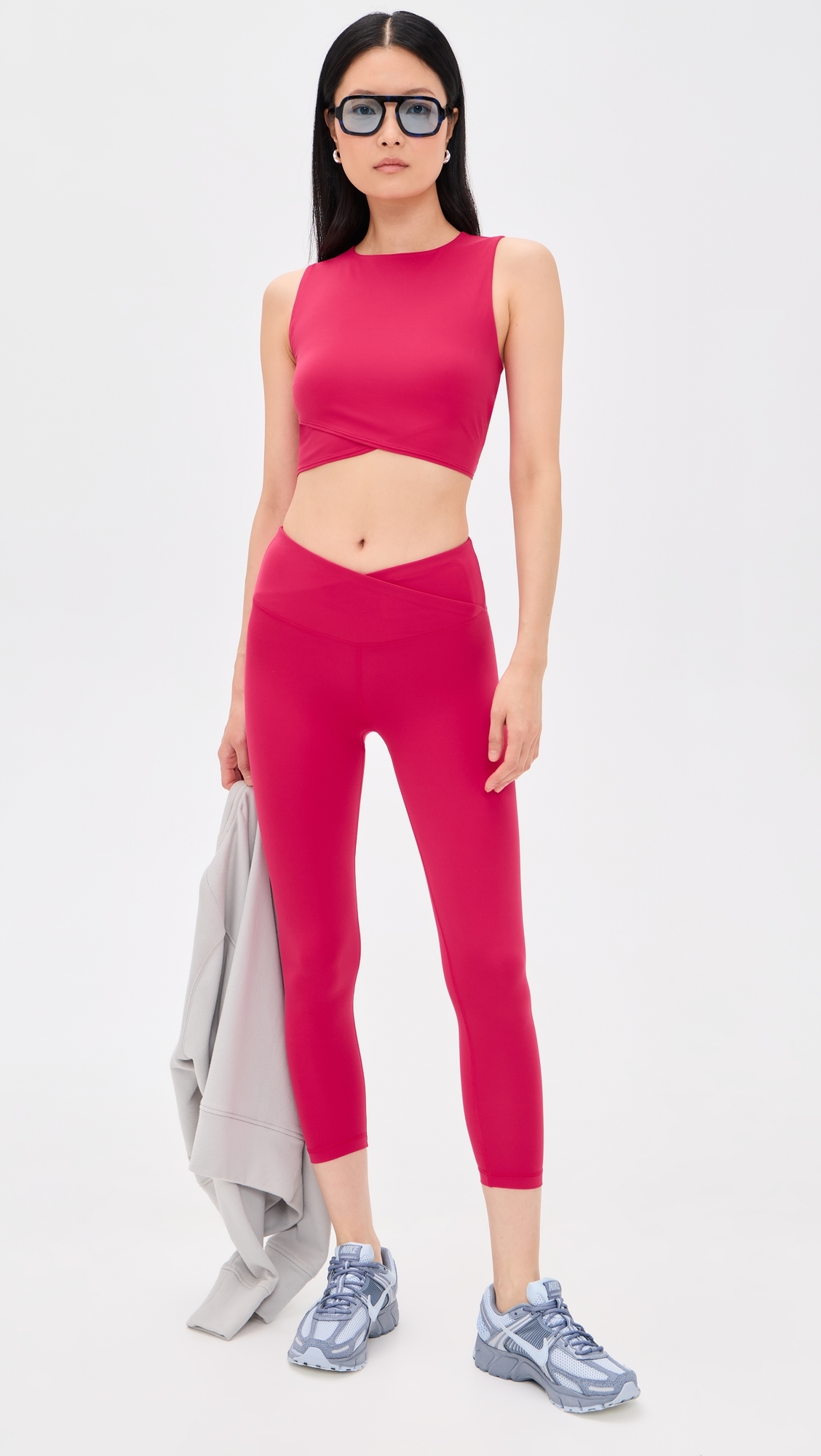 All Day 8 Wrap Waist Leggings Crimson Red