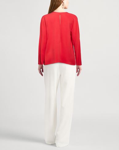 Woman Top Red Size 10 Viscose, Calfskin