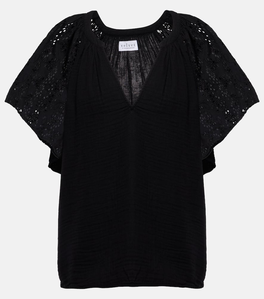 Tish embroidered cotton top