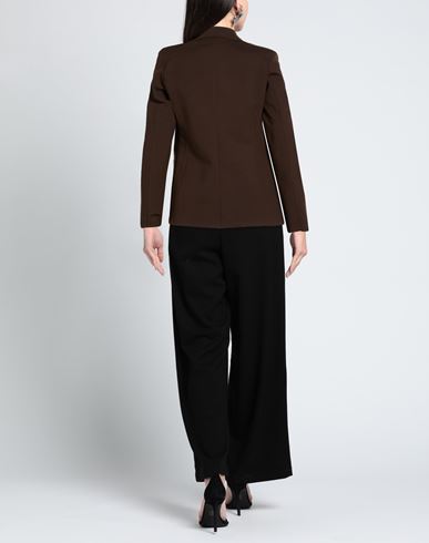 Woman Blazer Chocolate brown Size XXL Viscose, Polyamide, Elastane