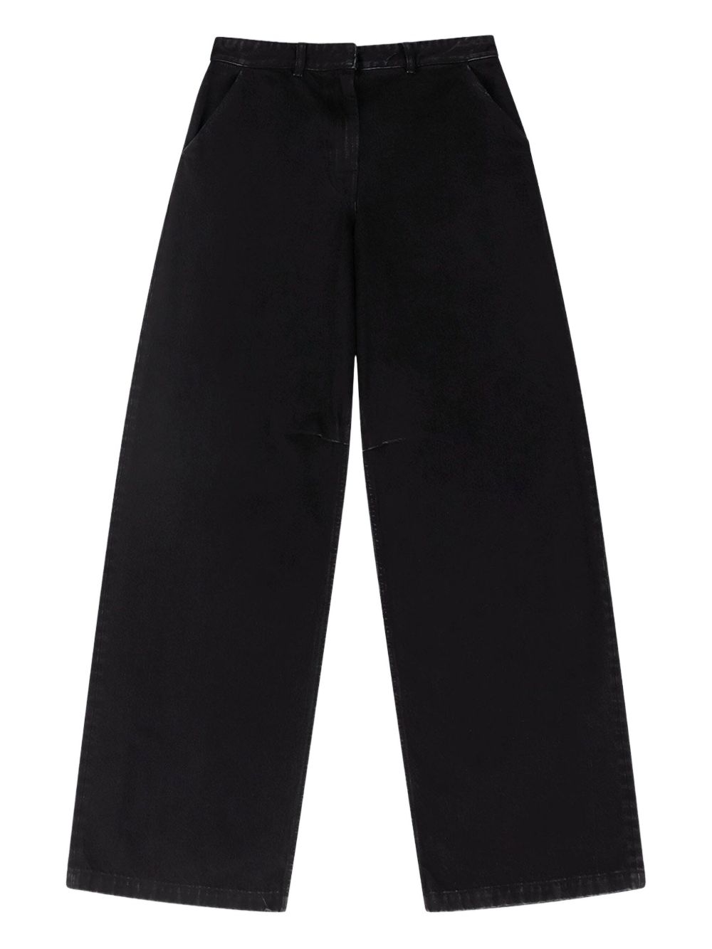Cotton wide-leg jeans - Black