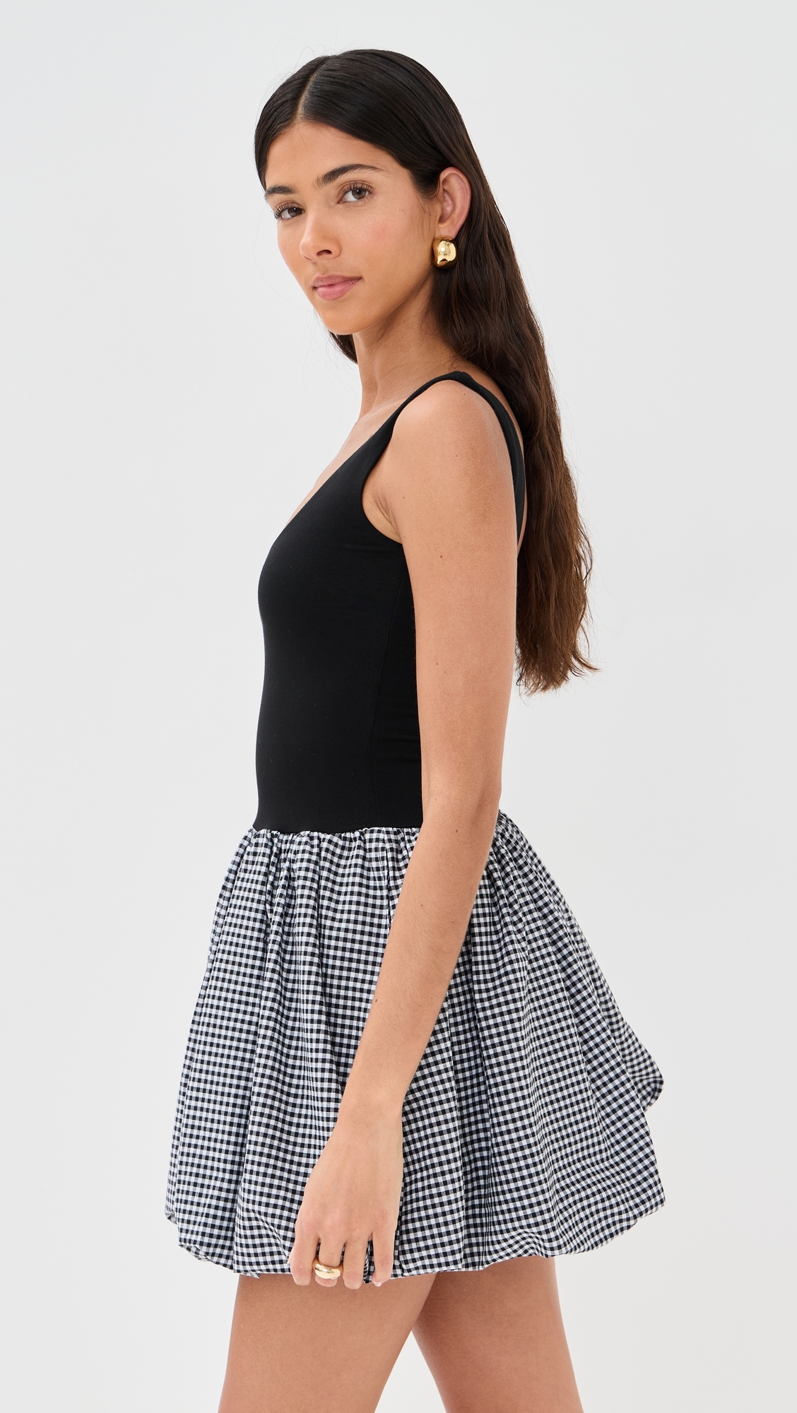Piper Combo Dress Black/Gingham