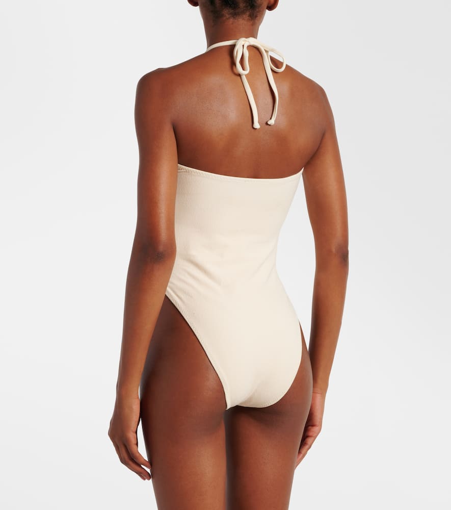 Same Floral-appliqué cutout swimsuit