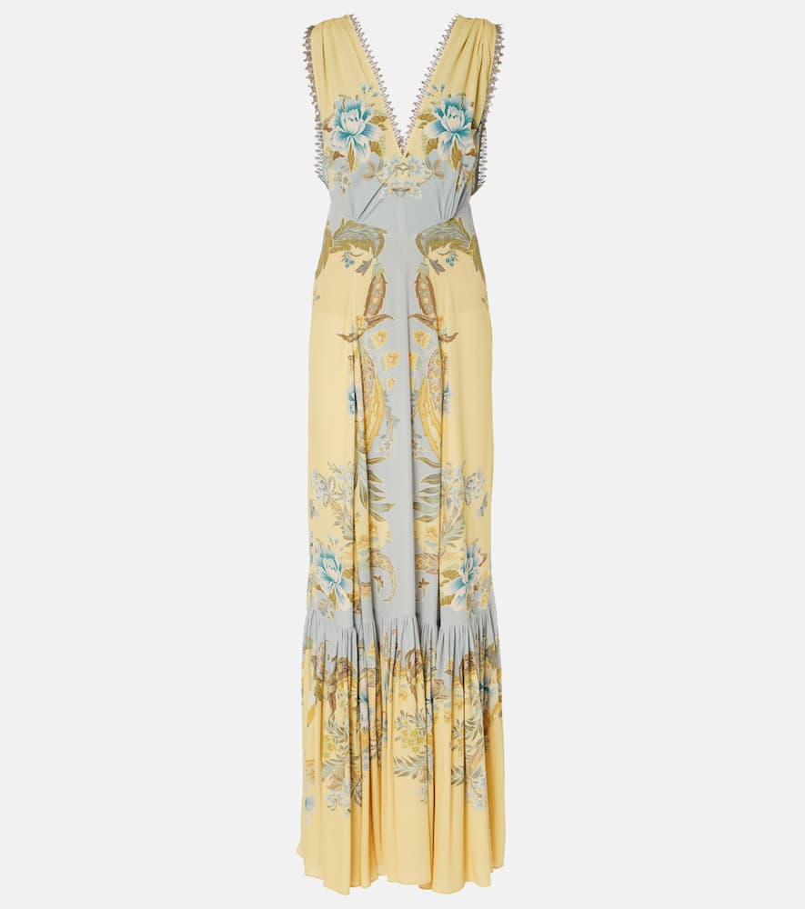 Floral crêpe de chine maxi dress