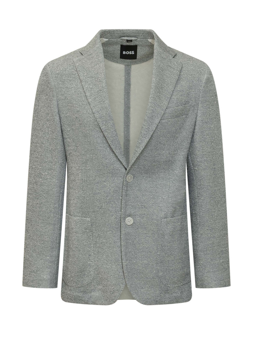 Grey Notched Lapel Blazer