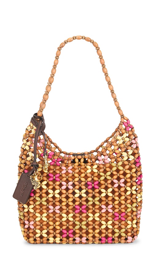 Coach Wooden Beaded Brooklyn Shoulder Bag Brown