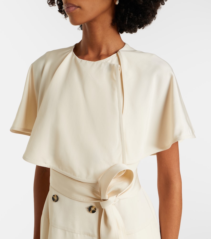 Isolde caped twill midi dress