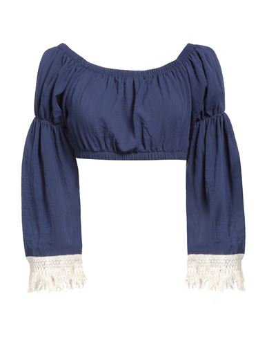 Woman Top Midnight blue Size S Viscose, Nylon