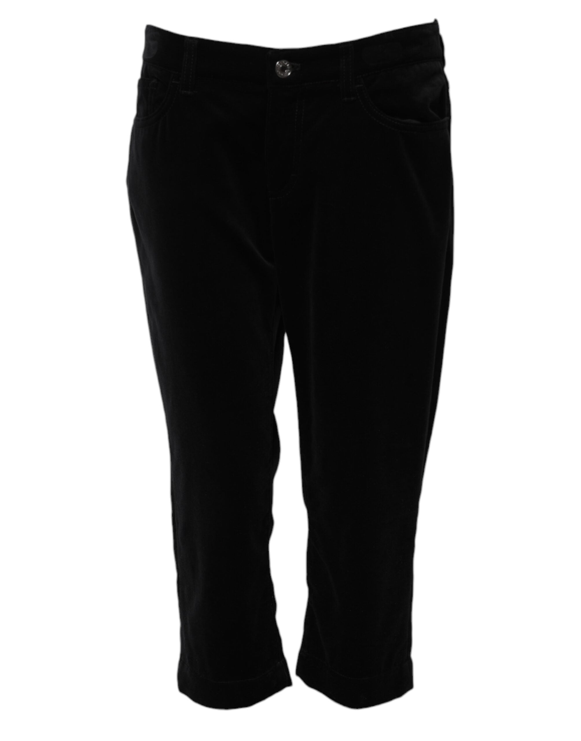 Skinny Cotton Capri Jeans — Black