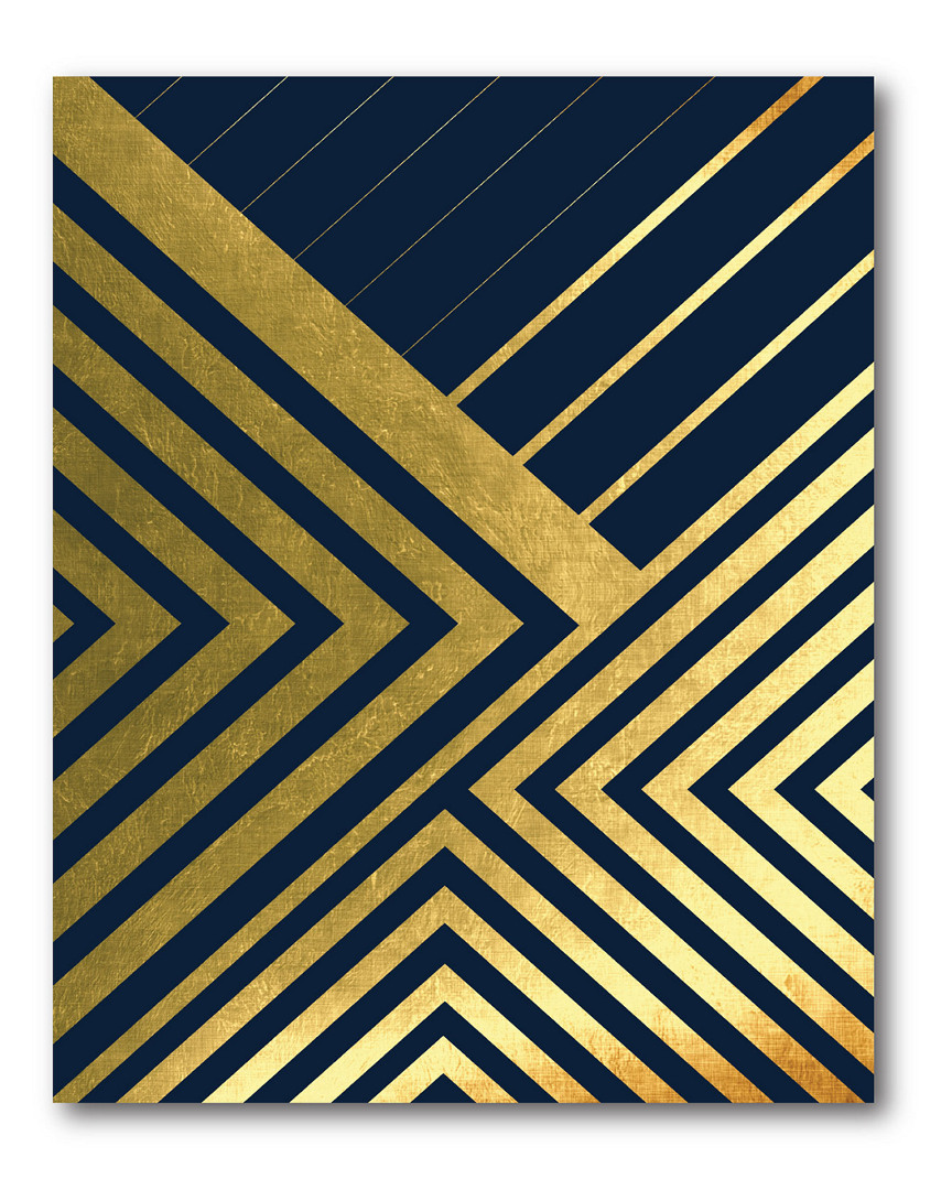 Wall Decor Metallic Lines Navy II