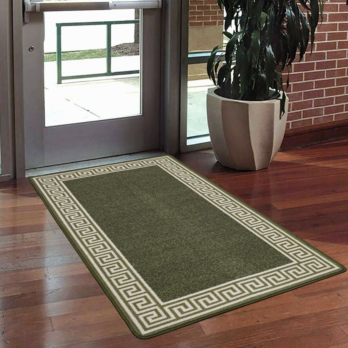 Greekey Heavy Duty Machine Washable Hallway Kitchen Non Slip Door Mat