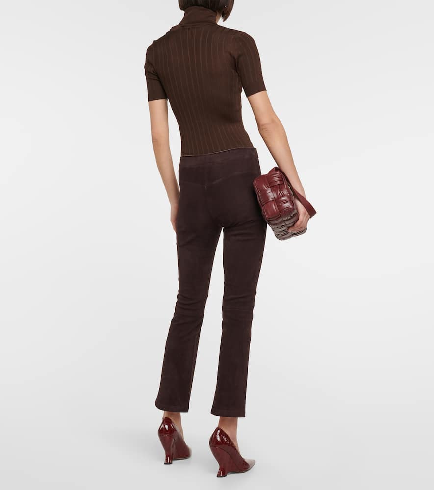 JP Twenty mid-rise bootcut suede pants