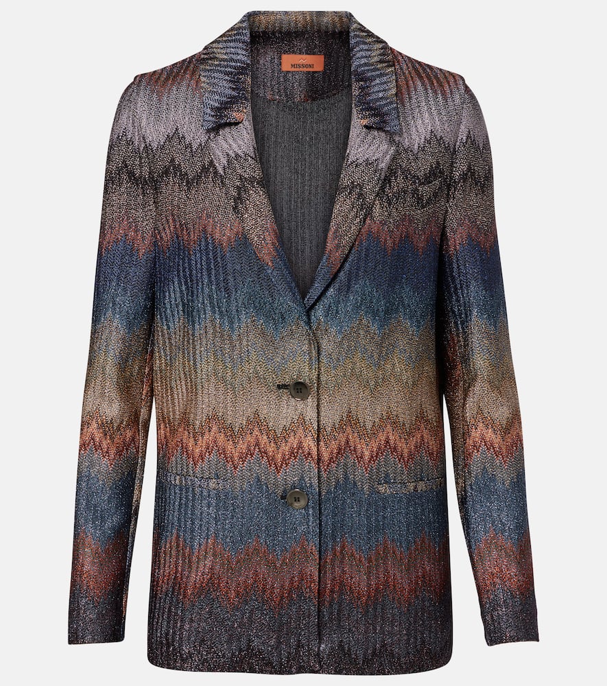 Zigzag lamé blazer