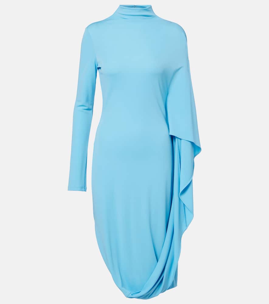 Draped jersey midi dress