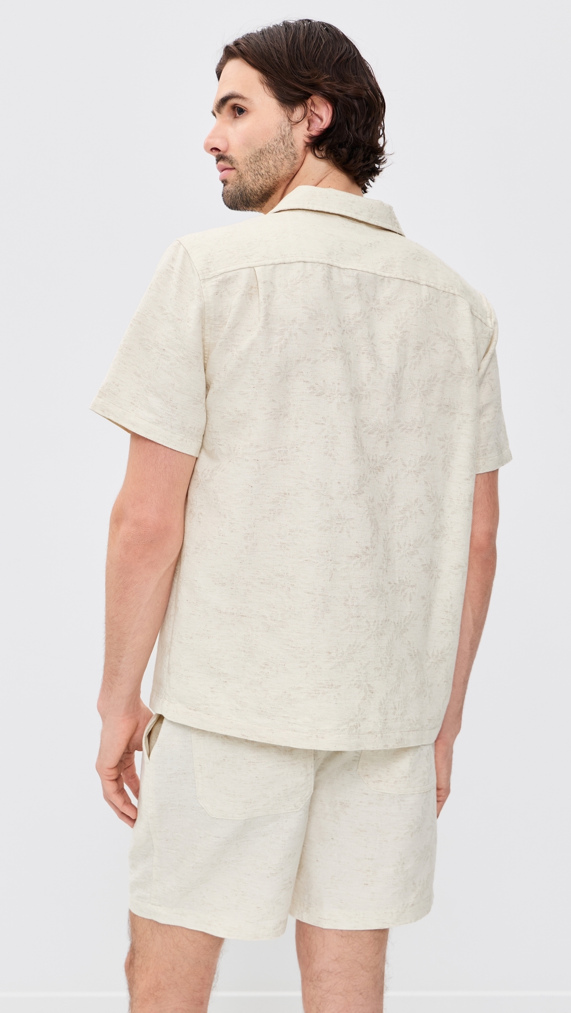 Jacquard Resort Shirt Natural/Tan