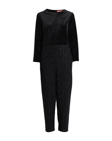 Woman Jumpsuit Black Size 6 Polyester, Elastane, Cotton, Wool, Acrylic