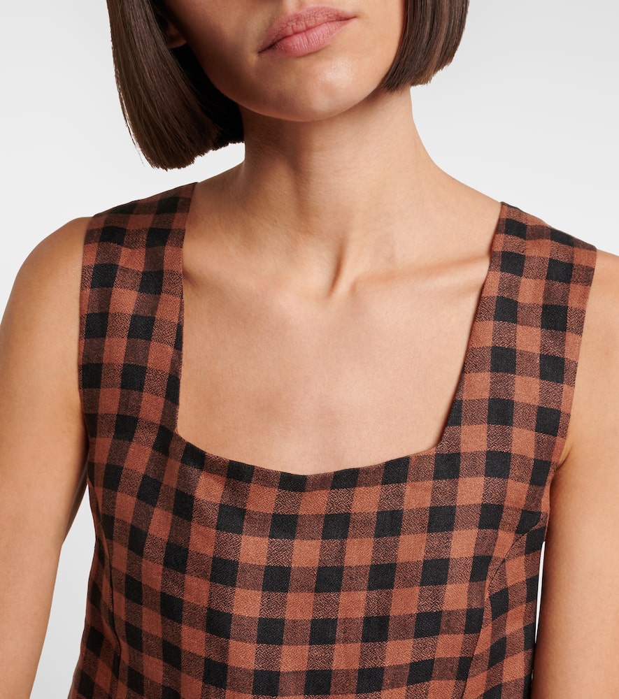 Checked linen top