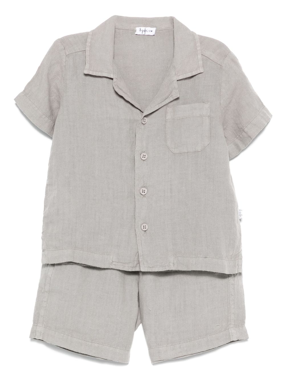 Linen shorts set - Grey