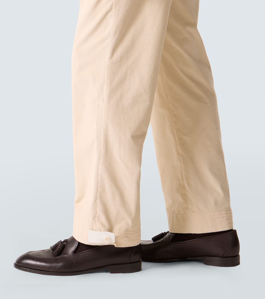 Cotton and wool corduroy straight pants