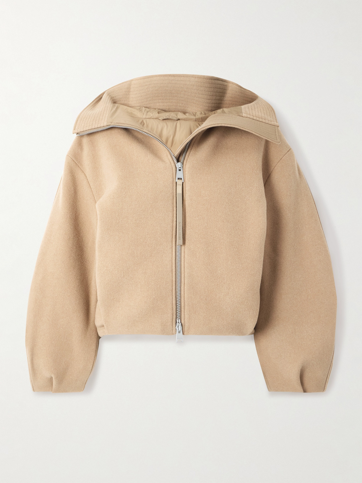 Chilliwack Cropped Hooded Wool-blend Felt Bomber Jacket - Brown