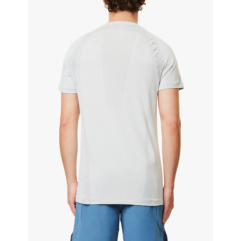 Mens Gs Lght Gry/gs Med Grey Apex Seamless Brand Print Woven Slim Fit T-shirt 